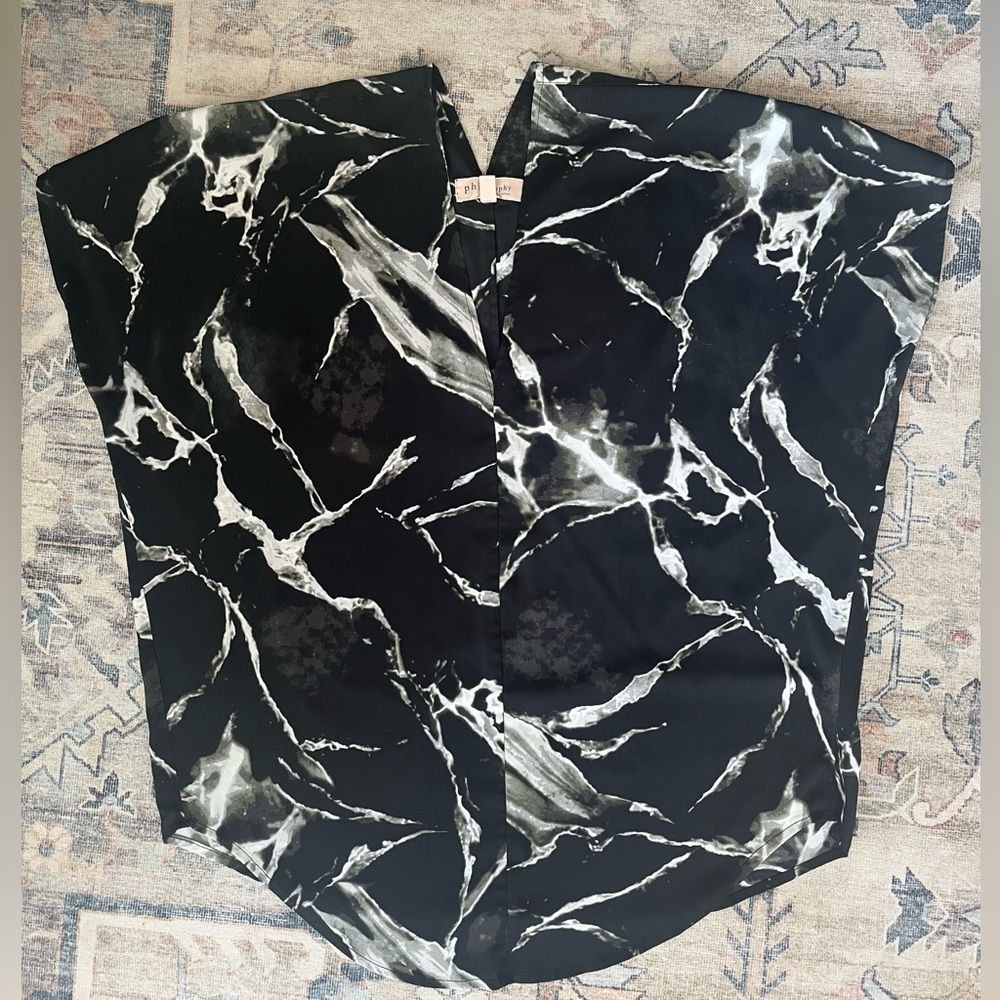 Black Marble Print Blouse
